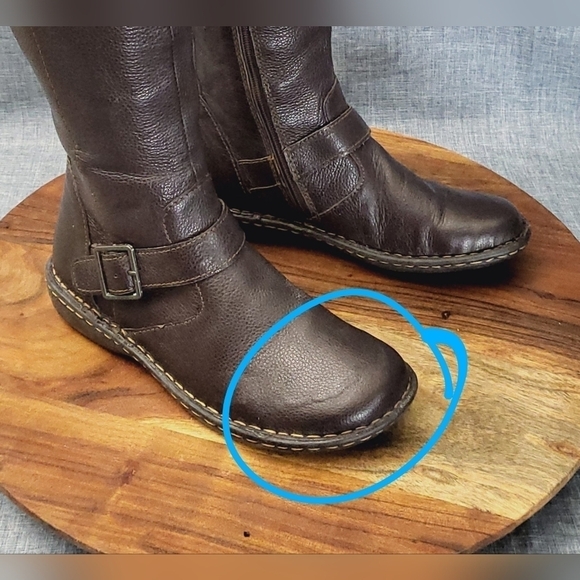 CABELAS Pebbled Leather Tall Knee Riding Boot Brown Sz 8.0 (fits more like 7.0) - Picture 8 of 11